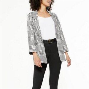 NEW 89th and Madison Rolled Sleeve Houndstooth Blazer Women (Multiple Sizes)